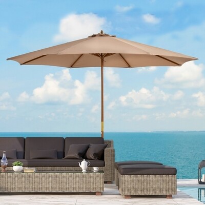 Sonnenschirm, 4-stufig neigbar, Khaki, 3 x 2,5 m