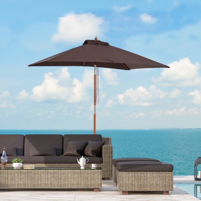 Sonnenschirm Knickbarer Gartenschirm Strandschirm Kaffee 200 x 150 x 230 cm