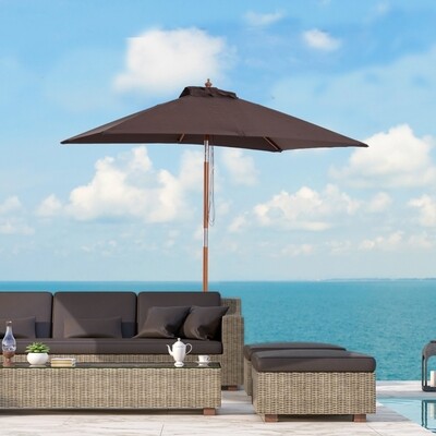 Sonnenschirm Knickbarer Gartenschirm Strandschirm Kaffee 200 x 150 x 230 cm