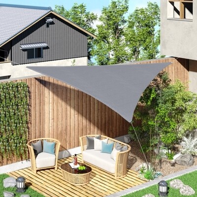 Sonnensegel Sonnendach Sonnenschutz Dreieck HDPE (Grau, 3x3x3m)