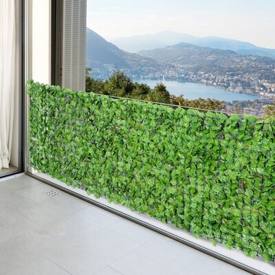Künstliche Hecke Sichtschutzhecke Terrasse Balkon-Sichtschutz  Hellgrün 300 x 100 cm