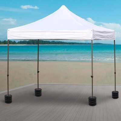 4 tlg. Pavillon Standfuss Gewicht Partyzelt Pavillongewicht befüllbar bis 5 kg HDPE-Kunststoff Schwarz Ø25 x 6 cm