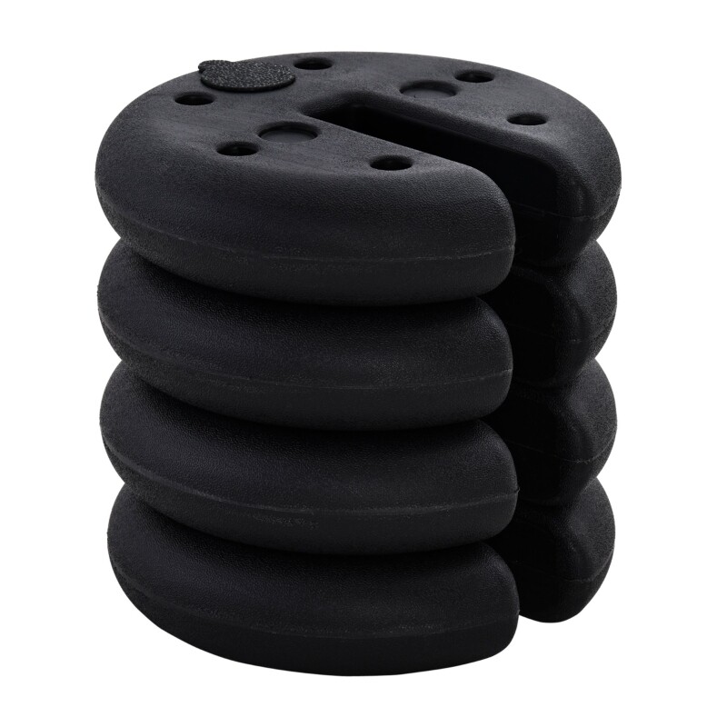 4 tlg. Pavillon Standfuss Gewicht Partyzelt Pavillongewicht befüllbar bis 5 kg HDPE-Kunststoff Schwarz Ø25 x 6 cm
