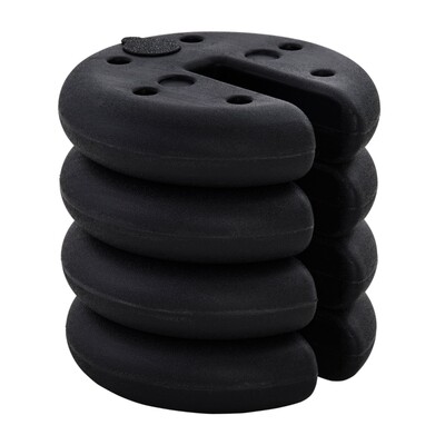 4 tlg. Pavillon Standfuss Gewicht Partyzelt Pavillongewicht befüllbar bis 5 kg HDPE-Kunststoff Schwarz Ø25 x 6 cm