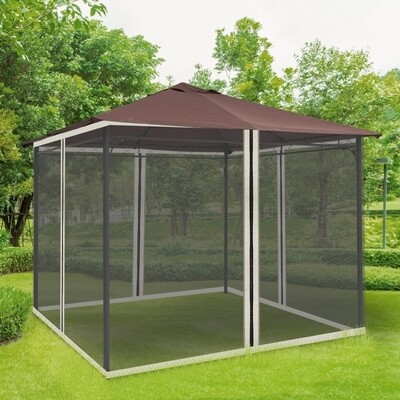 Moskitonetz für 3x3 Pavillon 4 Seitenteile Fliegennetz mit Haken Reissverschluss Mückennetz Insektenschutz Fliegengitter