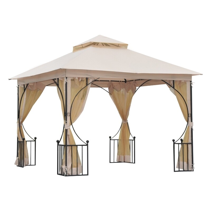 Pavillon de luxe Gartenpavillon Partyzelt Gartenzelt Festzelt Doppeldach 3x3m