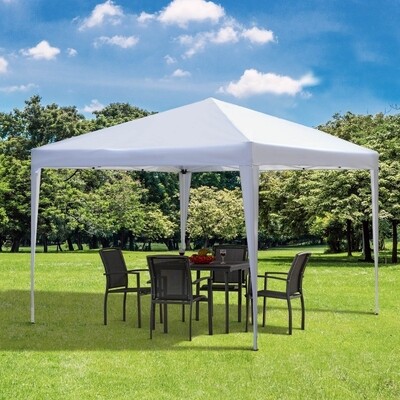 Pavillon 3 x 3 m Pop-Up Faltpavillon Gartenpavillon Weiss