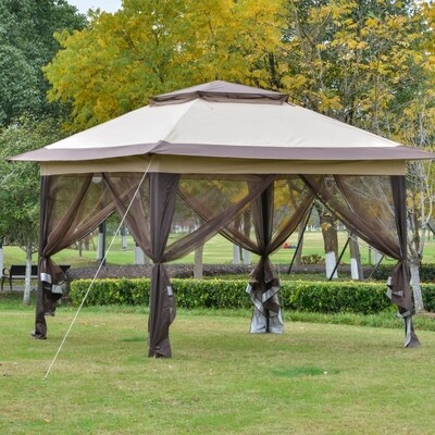 Faltpavillon 3,64x3,64x2,94m Grau+Schwarz