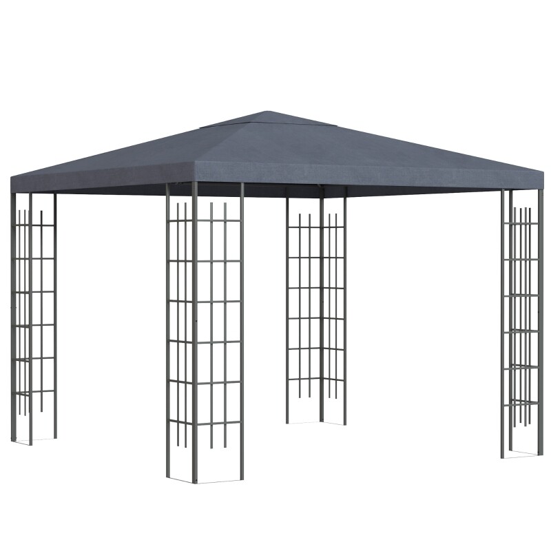 Gartenpavillon 3 x 3 m Gartenzelt Grau