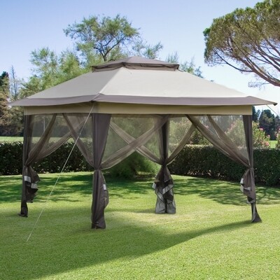 Faltpavillon 3,64x3,64x2,94m Grau+Schwarz