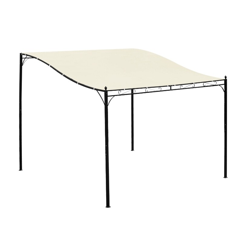 Pergola 297x297cm Terrassen-Überdachung Zelt Metall Creme