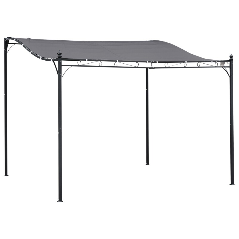Pergola Terassen-Überdachung Metall Grau 297x297cm