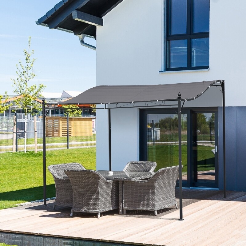 Pergola Terassen-Überdachung Metall Grau 297x297cm