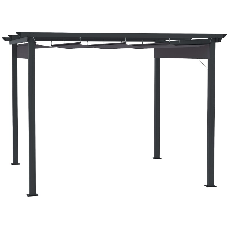 Pergola 3 x 3 m Pavillon Terrassenüberdachung Grau