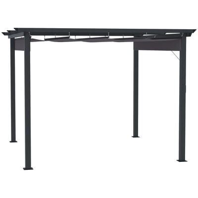 Pergola 3 x 3 m Pavillon Terrassenüberdachung Grau