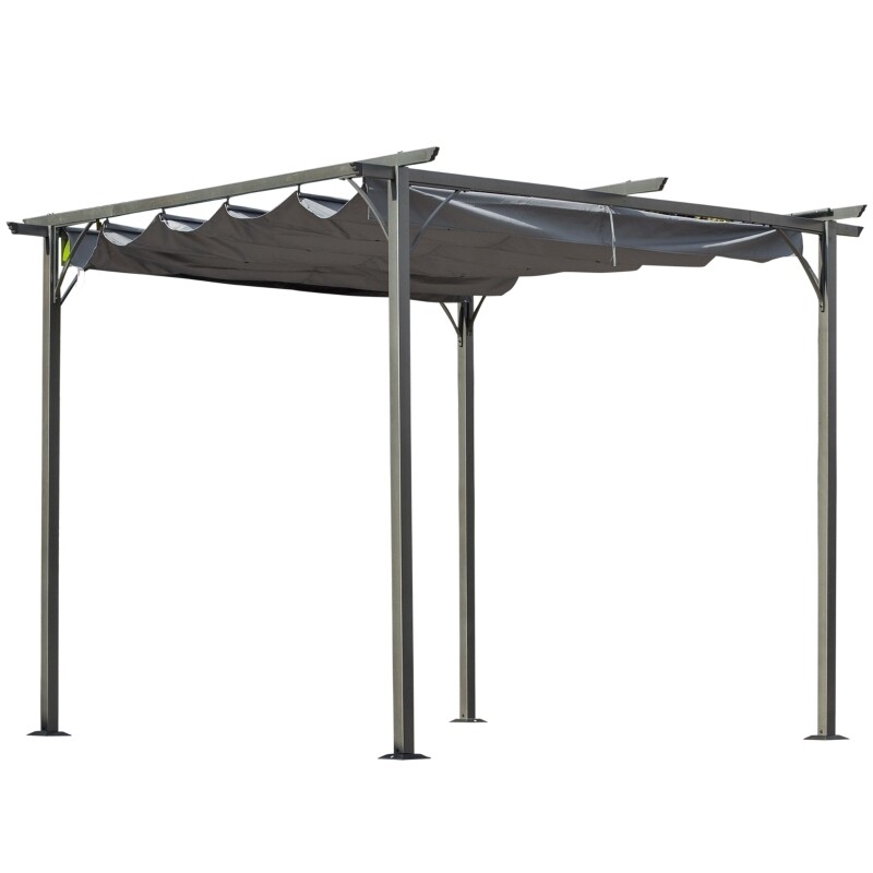 Pergola Pavillon 3 x 3 m Terrassenüberdachung mit Schiebedach