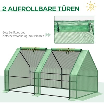 Gewächshaus Treibhaus Frühbeet 180 x 90 x 90 cm Grün