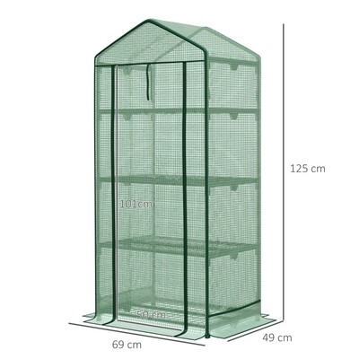 Gewächshaus Anzuchtgewächshaus mit Folienabdeckung 69 x 49 x 125 cm