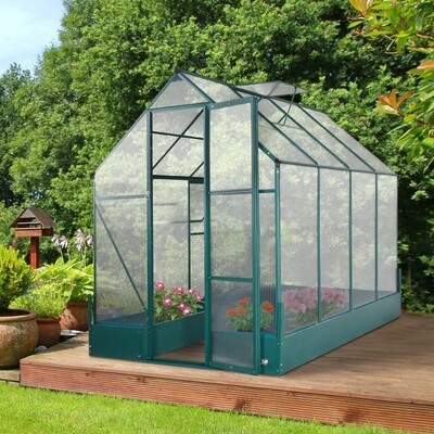 Gewächshaus 250x190x219cm,Tomatenhaus, Frühbeet und Pflanzenhaus, 4 mm PC