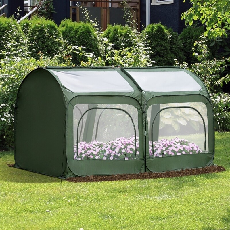 Pop-Up Gewächshaus 250 x 125 x 135 cm Treibhaus Transparent