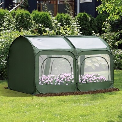 Pop-Up Gewächshaus 250 x 125 x 135 cm Treibhaus Transparent