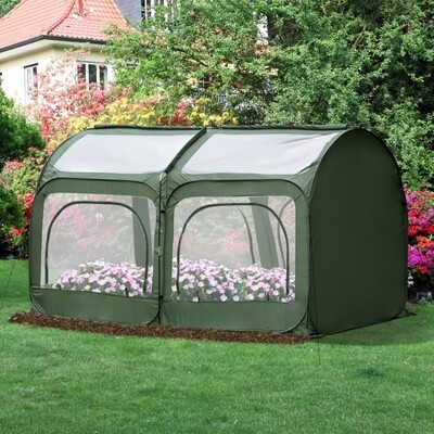 Pop-Up Gewächshaus 250 x 125 x 135 cm Treibhaus Transparent