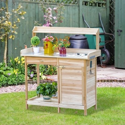 Pflanztisch mit verzinkter Arbeitsplatte 112 x 45 x 125 cm