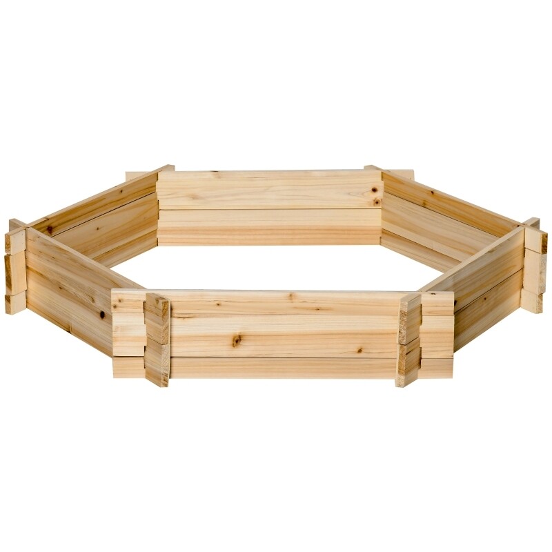 Hochbeet sechseckig 100 cm x 92 cm x 16 cm natur