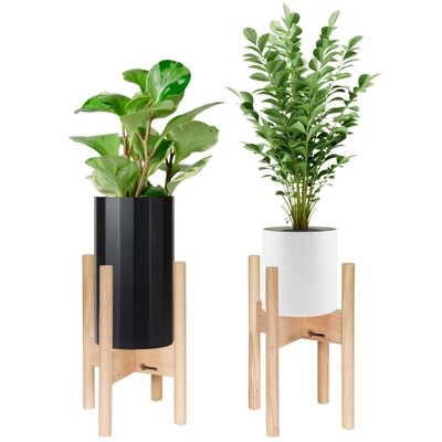 Outdoor 2er-Set Blumenständer Natur, 18 x 18 x 35,4 cm