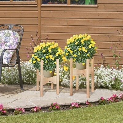 Outdoor 2er-Set Blumenständer Natur, 18 x 18 x 35,4 cm