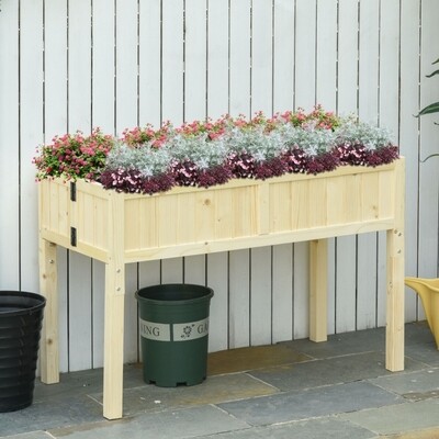 Pflanzkasten Gemüsebeet aus Tannenholz 115 x 56 x 76 cm Natur