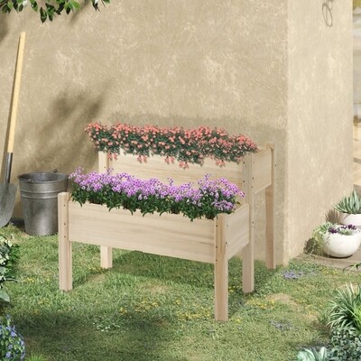 Hochbeet 2 Stufen 86 cm x 85 cm x 72 cm