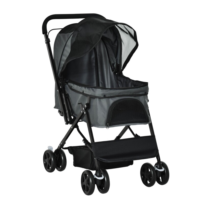 Hundebuggy / Pet Stroller, Hundewagen dunkelgrau 76,5 cm x 52 cm x 95 cm