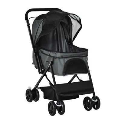 Hundebuggy / Pet Stroller, Hundewagen dunkelgrau 76,5 cm x 52 cm x 95 cm