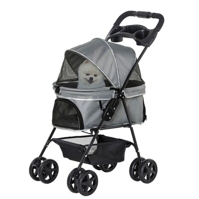 Hundebuggy / Pet Stroller mit Klappfunktion Grau 67 x 45 x 96 cm
