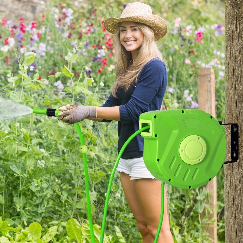 Gartenschlauch Schlauchtrommel Automatik 10m schwenkbar