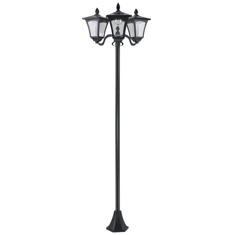 Solar Edelstahl-Gartenlaterne mit 3 flammig Solarlaterne mit LED 120 Lumen Edelstahl