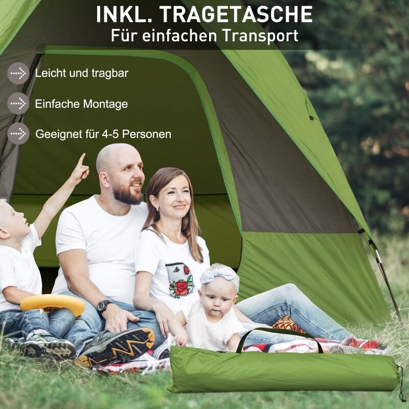 Autozelt Campingzelt Reisezelt Sonnenschutz für 4-5 Personen Glasfaser Polyester