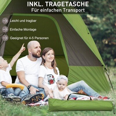 Autozelt Campingzelt Reisezelt Sonnenschutz für 4-5 Personen Glasfaser Polyester