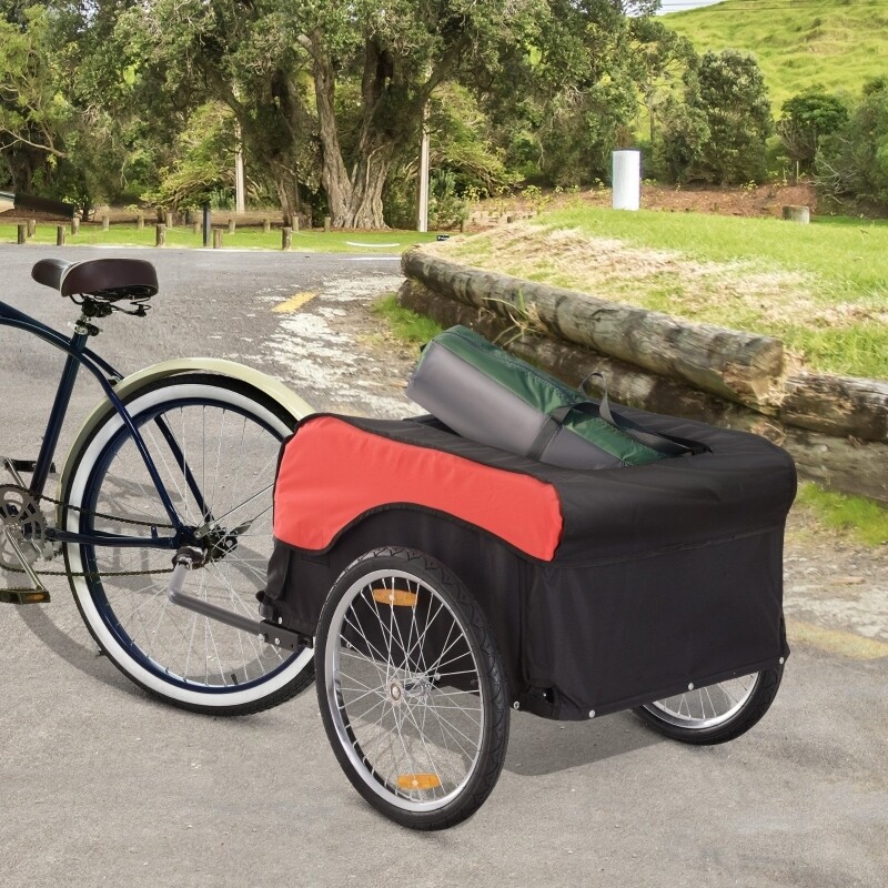 Fahrradanhänger Velo-Anhänger Lastenanhänger Rot/Schwarz