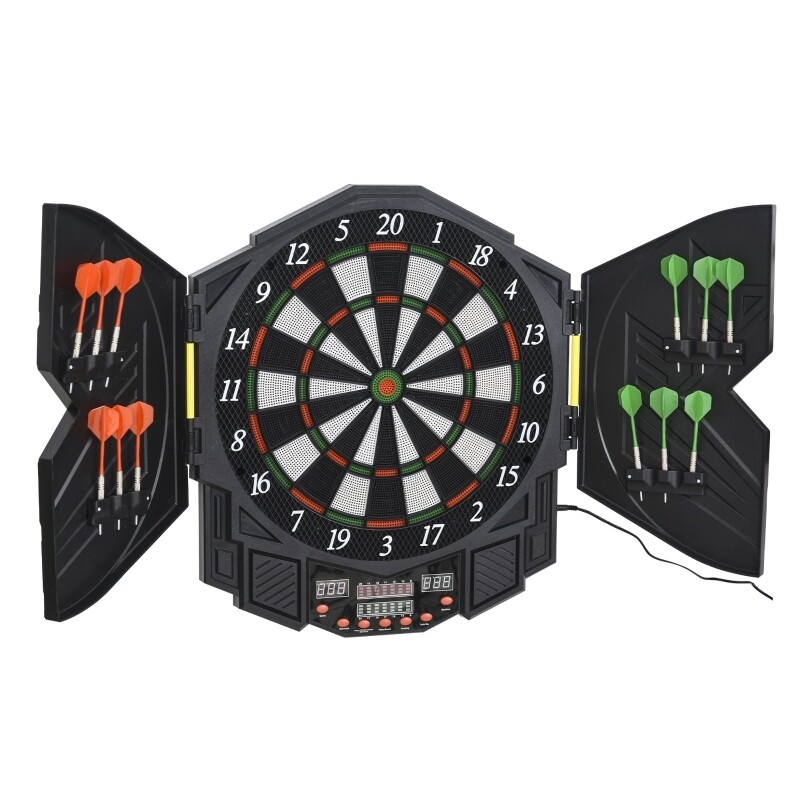 Elektronische Dartscheibe | LCD-Display | Kunststoff | B49 x H54,6 x T5,5 cm | Schwarz, Weiss, Blau, Rot