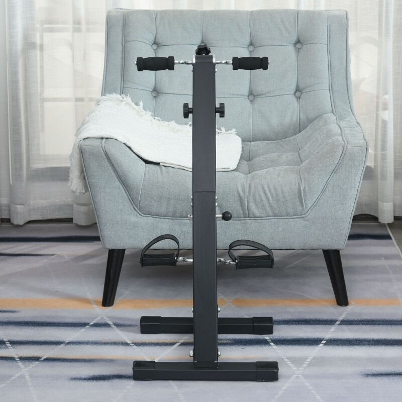 Heimtrainer für Senioren Bewegungstrainer Pedaltrainer Stahl Fitnessstrainer Ergotherapie Schwarz