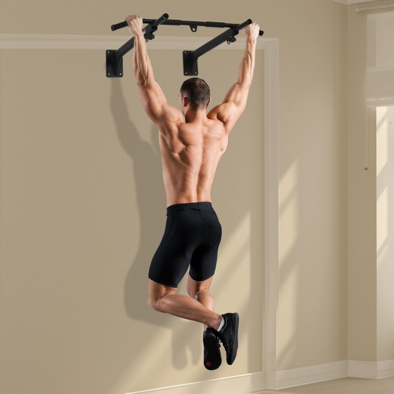 Klimmzugstange pull up bar Wandmontage Reckstange mit Ösen für Boxsack Stahl