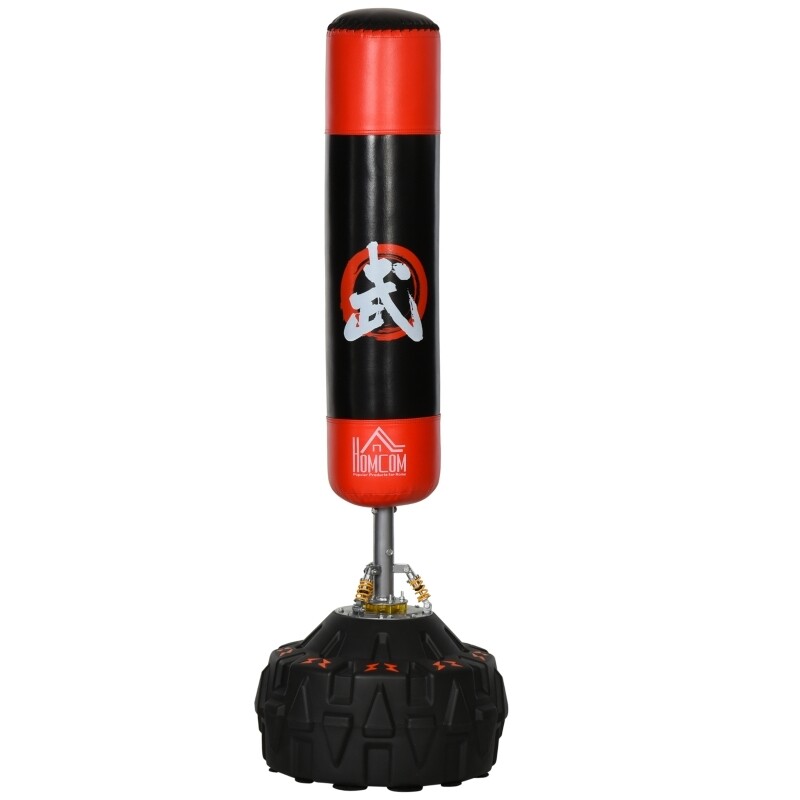Standboxsack mit Saugfuss Schwarz+Rot Boxen, Karate, Kickboxen,