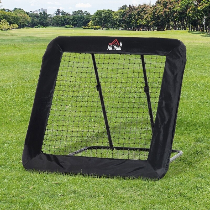 Fussballnetz mit verstellbarem Winkel, Schwarz