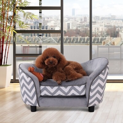 Haustiersofa Hundebett Hundesofa mit Kissen Grau