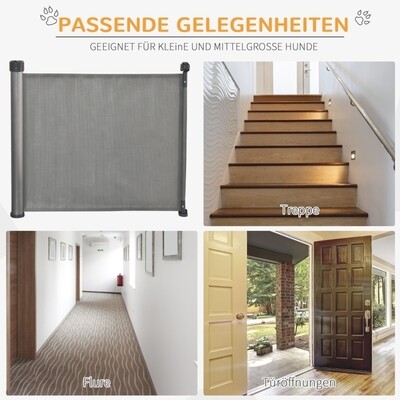 Türschutzgitter Hunde Absperrgitter Schutzgitter Hundegitter grau
