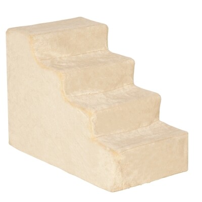 Haustiertreppe Katzentreppe Hundetreppe 4-stufig Beige 60 x 35 x 44 cm