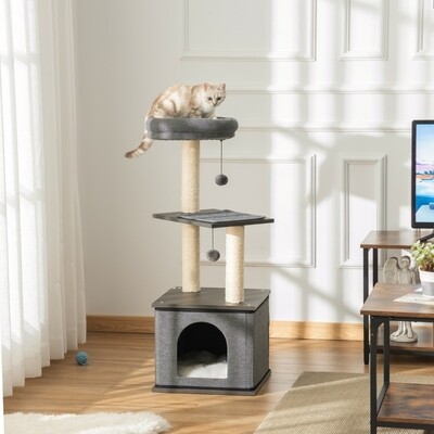 Katzenkratzbaum Katzenspielzeug Kletterbaum dunkelgrau