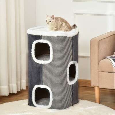 Katzenkratzbaum Kratztonne 3 Ebenen Katzenbaum Kletterbaum für Katzen Katzenmöbel